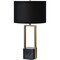 Signature Home Collection 27.75" Antique Brass Marble Table Lamp with Black Shade